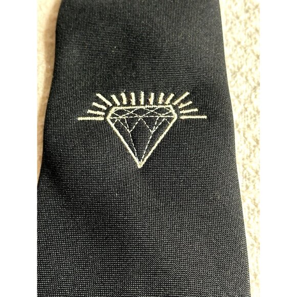 Black Edwards Clip-On BlackTie Diamond Embroidery Mens Teacher Career - Picture 7 of 7